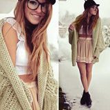 Open Knit Batwing Sleeve Cardigan