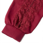 Burgundy Lace Sleeve Dress