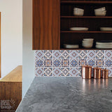 4 Pcs DIY Mediterranean Tile Stickers