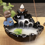 Ceramic Waterfall Incense Zen Burner w\/ 40 incense cones