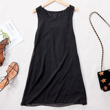 Chiffon Shift Tank Dress with Bow