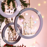 3 Pcs Christmas DIY Wooden Reindeer Decor