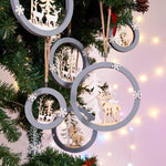 3 Pcs Christmas DIY Wooden Reindeer Decor
