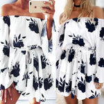 Off Shoulder Floral Bell Sleeve Dress