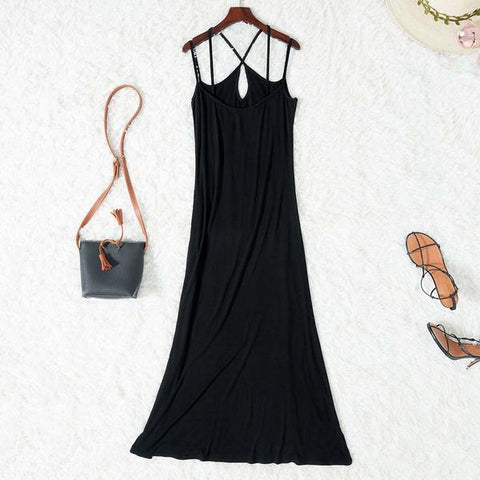 Criss Cross Spaghetti Strap Maxi Dress