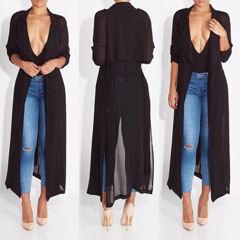 Long Sleeve Chiffon Duster