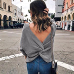 Crisscross Open Back Knit Sweater