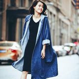 Hooded Denim Duster Jacket