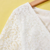 Long Sleeve Lace Dress in White