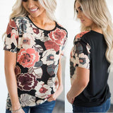 Round Neck Pastel Floral Tee