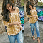 Off Shoulder Sequin Top